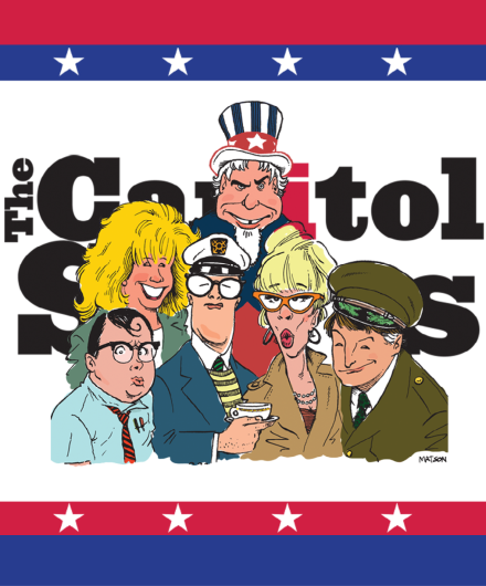 Illustration of the Capitol Steps members