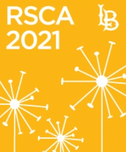 RSCA logo featuring a gold background and silhouettes of sculptures on campus
