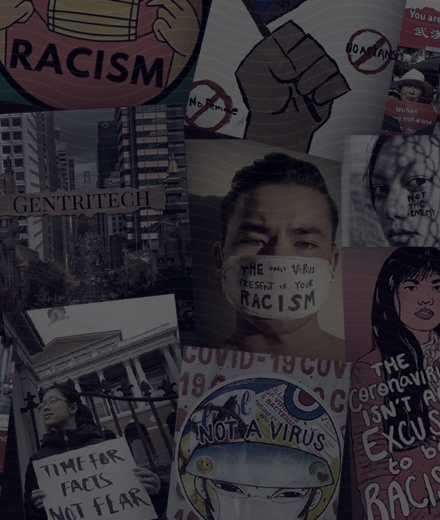 composite image of anti-racist protest signs